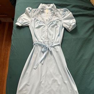 Light Blue Vintage Dress with Lace